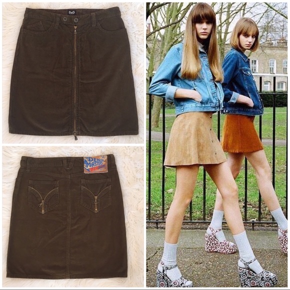 Dolce & Gabbana Dresses & Skirts - Dolce & Gabbana Corduroy Zip Down Skirt